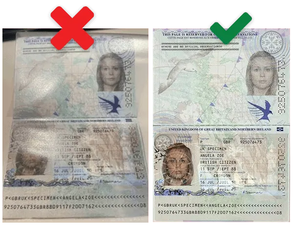 Passport Instructions 2 All four corners MUST be visible and as flat as possible