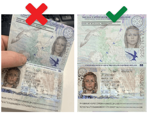 Passport Instructions 3 The copy does NOT include fingers or thumbs